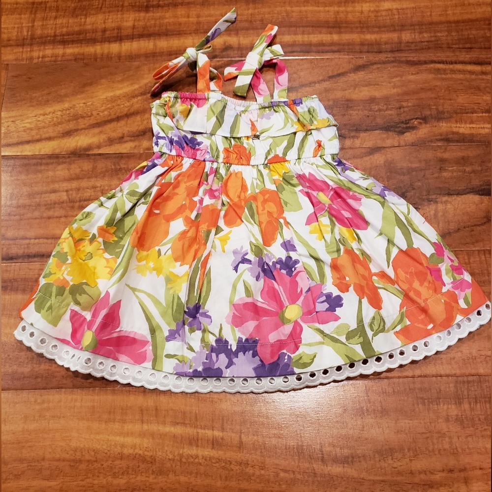 Janie and Jack NWT 3-6 months ruffled tropical floral sundress with diaper cover